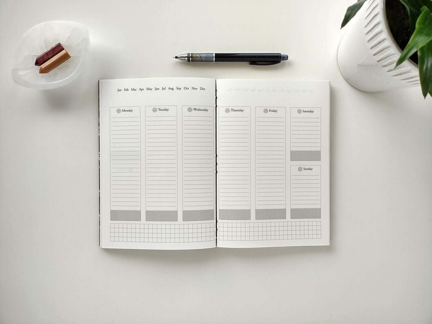 Purple Tiles Undated Weekly Planner
