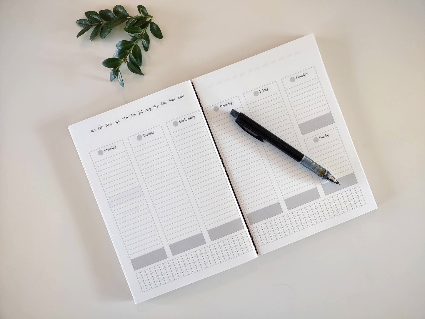 Burgundy Kumiko Undated Weekly Planner