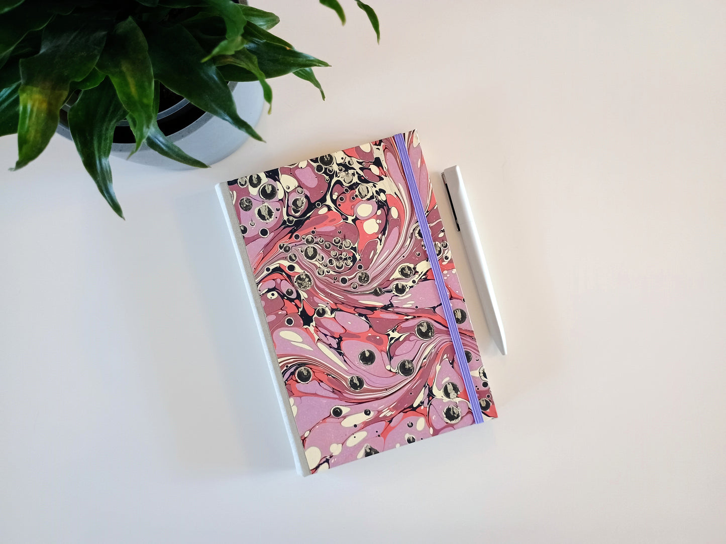 Pink Marble Reusable Journal with Insert