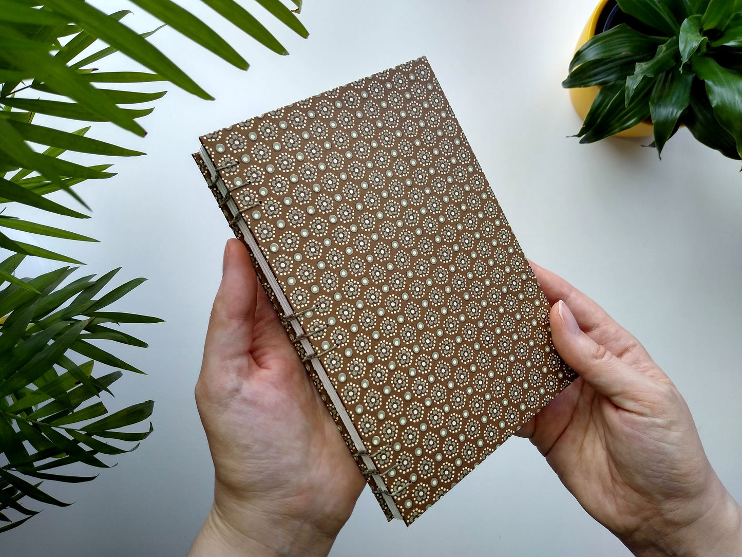 Mini Brown Flower Watercolor Journal