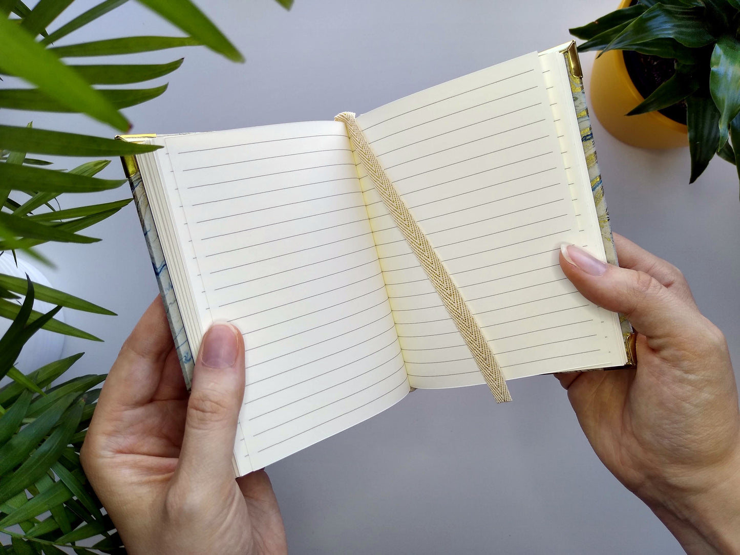 Golden Blue Marble Hard Spine Journal