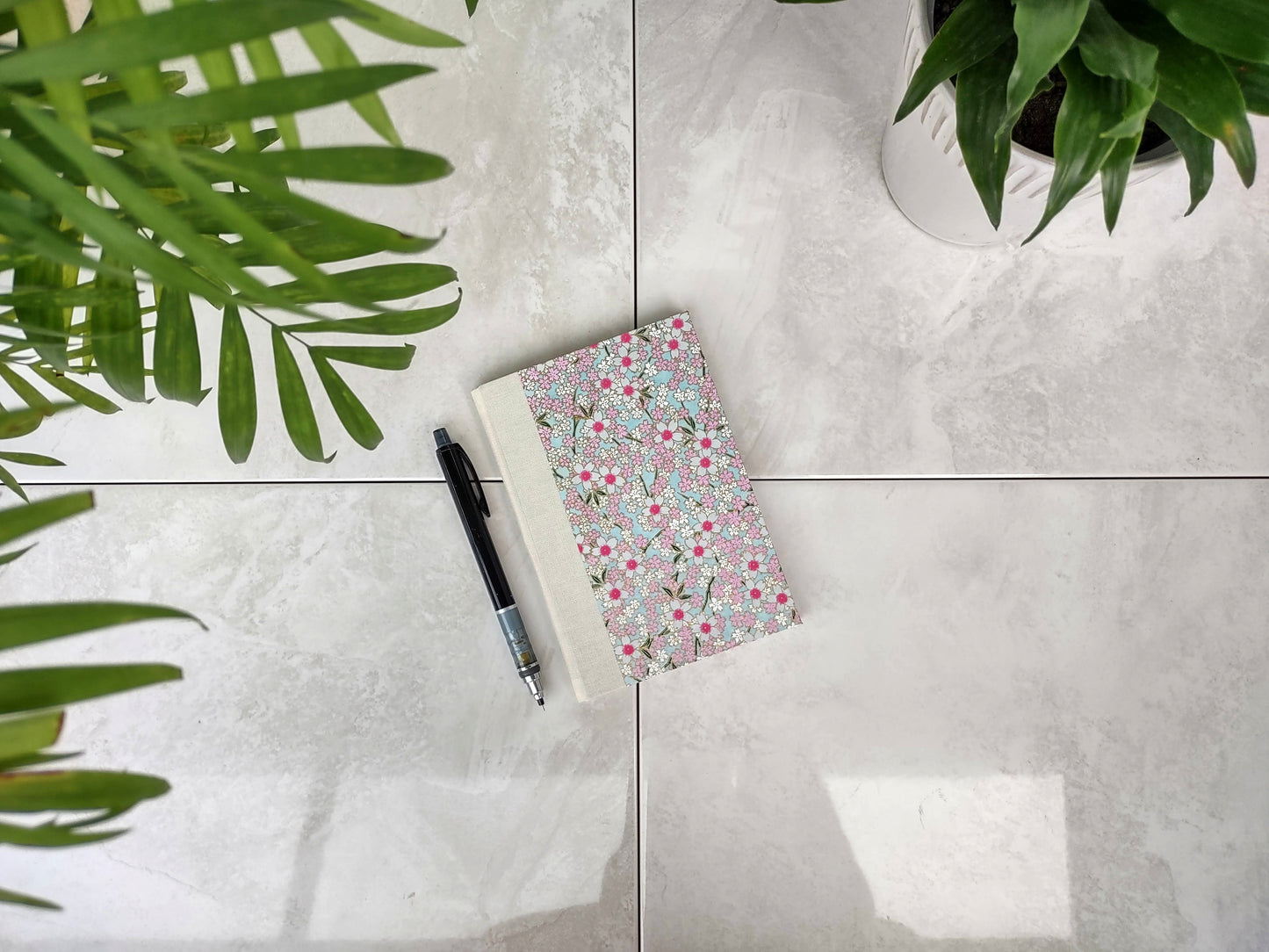 Pink Flowers Single Section Notebook