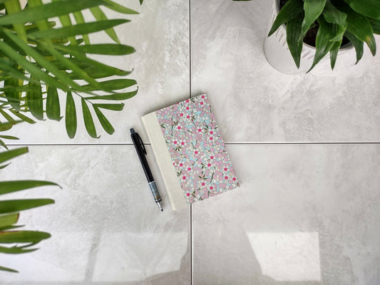 Pink Flowers Single Section Notebook