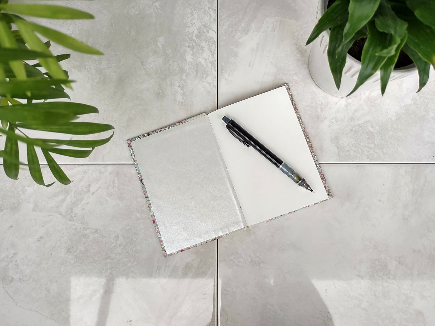 Pink Flowers Single Section Notebook