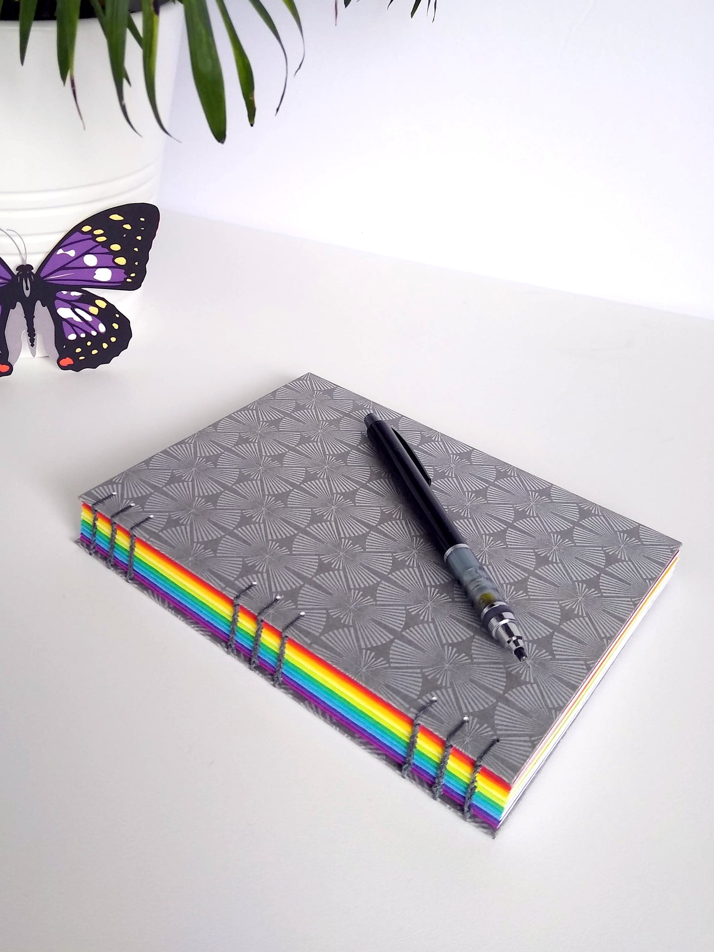 Rainbow and Grey Journal - Choice of Paper