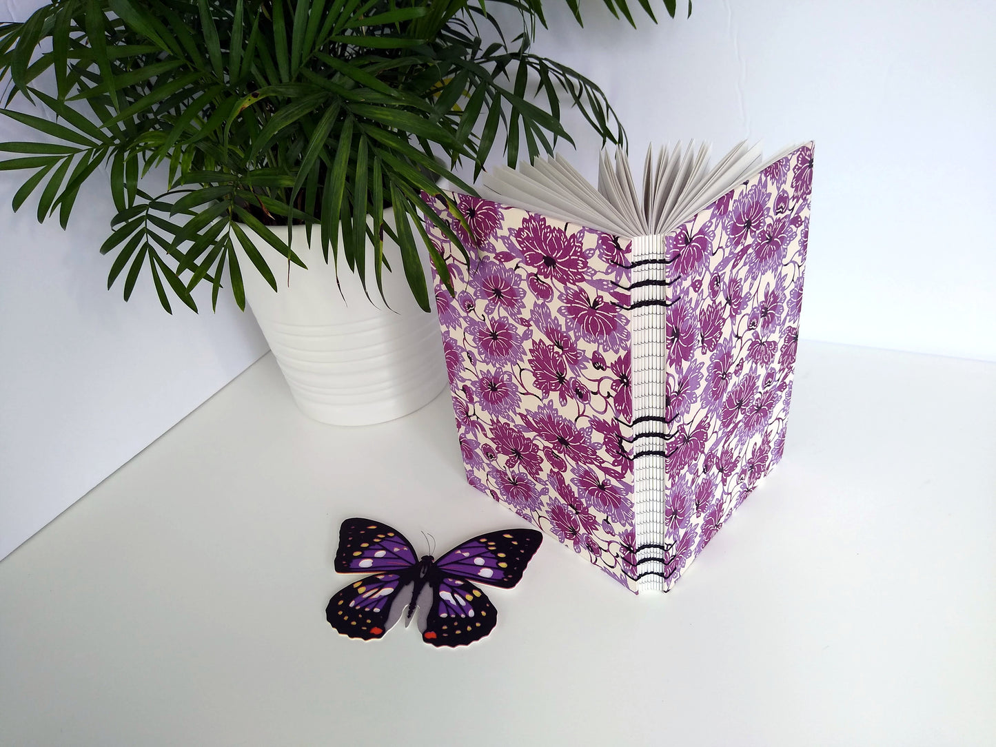 Purple Flower Blossom Notebook - Choice of Paper