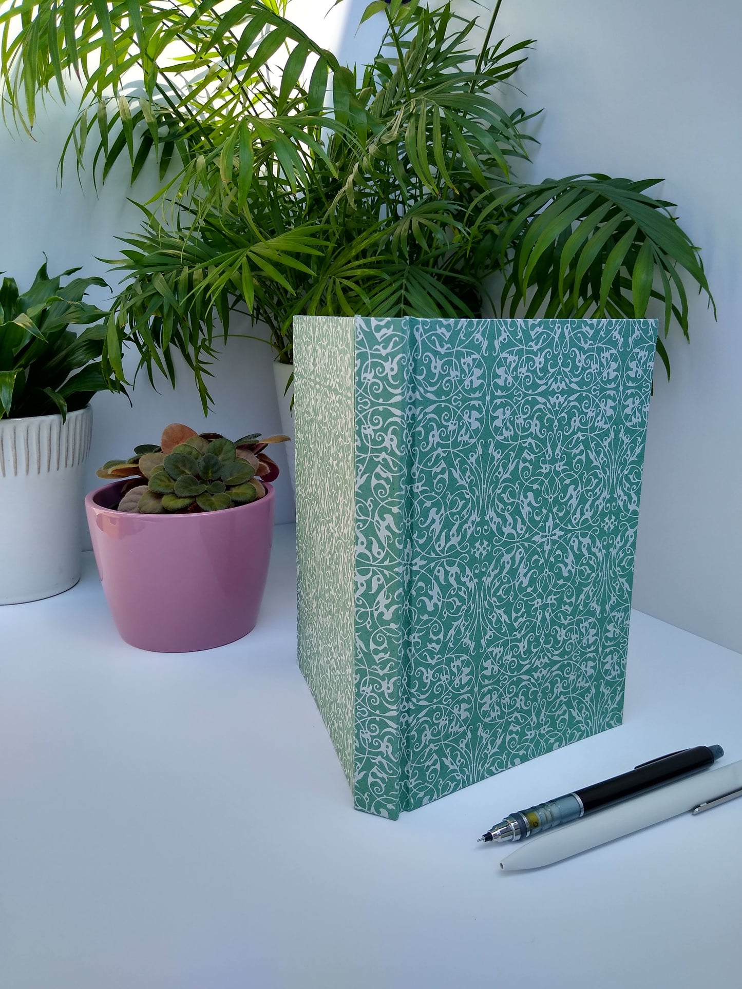 Teal Scrollwork Hard Spine Journal