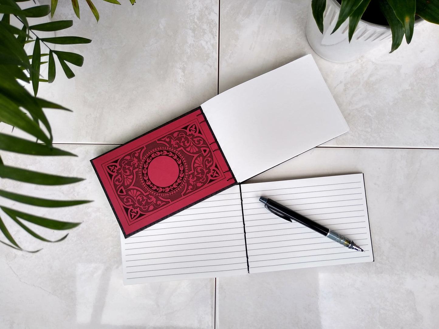 Black Asanoha Pocket Notebook - Choice of Paper
