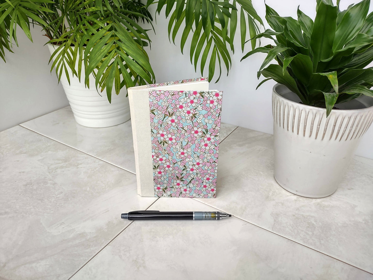 Pink Flowers Single Section Notebook
