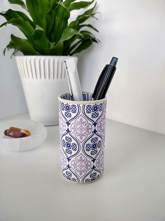 Purple Knotwork Pencil Cup